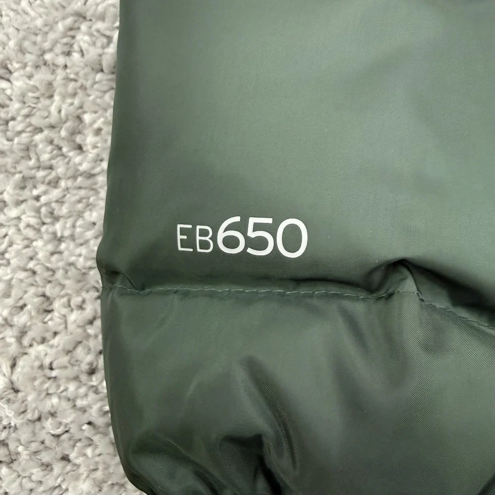 Eddie Bauer EB650 Down Jacket Men's L Green Puffer Quilted Full Zip